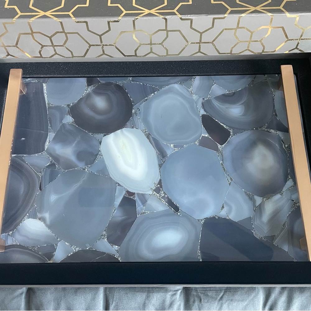 Kendra Scott Rose Gold and Tan Agate Tray